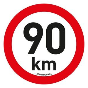 Nálepka s obmedzením rýchlosti 90 km/h, 20 cm, reflexná vyobraziť