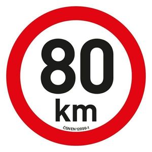 Nálepka s obmedzením rýchlosti 80 km/h, 20 cm, reflexná vyobraziť