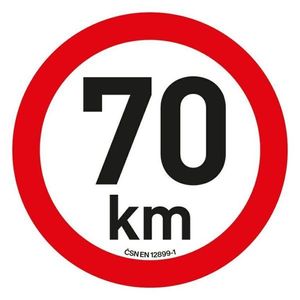 Nálepka s obmedzením rýchlosti 70 km/h, 20 cm, reflexná vyobraziť