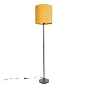 Stojaca lampa v štýle Art Deco čierna so žltým odtieňom 40 cm - Simplo vyobraziť