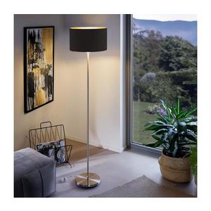 Eglo - Stojacia lampa TUNJA 1xE27/60W/230V matný chróm/čierna vyobraziť