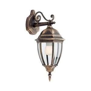 Redo Redo 9605 - Vonkajšia nástenná lampa SEVILLA 1xE27/42W/230V IP44 zlatá/patina vyobraziť