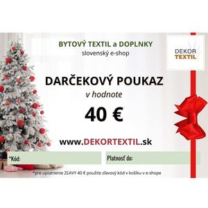 Darčekový poukaz ELEKTRONICKÝ v hodnote 40 € vyobraziť