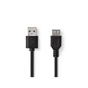 Kábel USB 2.0 A konektor/USB 2.0 A zdierka 0, 2m Nedis CCGP60010BK02 vyobraziť