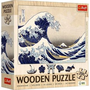 Trefl Drevené puzzle 200 - Veľká vlna pri pobreží Kanagawy - Hokusai Katsushika vyobraziť