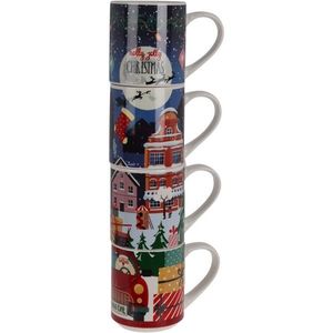 4-dielna sada hrnčekov Christmas, 265 ml, porcelán vyobraziť