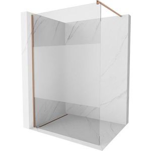 MEXEN/S - Kioto Sprchová zástena WALK-IN 90 x 200, transparent/dekor 8 mm, meď kartáčovaná 800-090-101-65-35 vyobraziť