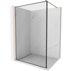 MEXEN/S - Kioto Sprchová zástena WALK-IN 110 x 200, čierny vzor 8 mm, meď kartáčovaná 800-110-101-65-70 vyobraziť