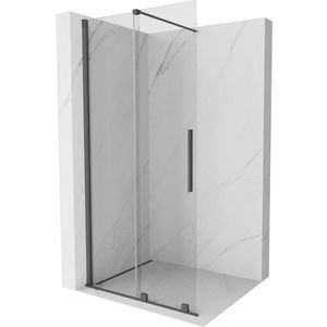 MEXEN/S - Velár posuvné sprchové dvere Walk-in 100 cm, transparent, grafit kartáčovaná 871-100-000-03-66 vyobraziť