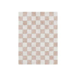 Svetloružový/krémovobiely prateľný/ručne tkaný bavlnený koberec 120x160 cm Kitchen Tiles Rose – Lorena Canals vyobraziť