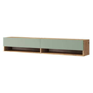 TV stolík v dekore borovice v zeleno-prírodnej farbe 180x29x32 cm – Kalune Design vyobraziť