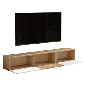 TV stolík v dekore duba v bielo-prírodnej farbe 180x29x32 cm – Kalune Design vyobraziť