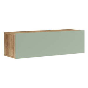 TV stolík v dekore borovice v zeleno-prírodnej farbe 100x30x32 cm – Kalune Design vyobraziť