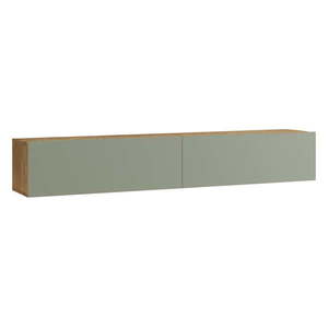 TV stolík v dekore borovice v zeleno-prírodnej farbe 180x30x32 cm – Kalune Design vyobraziť