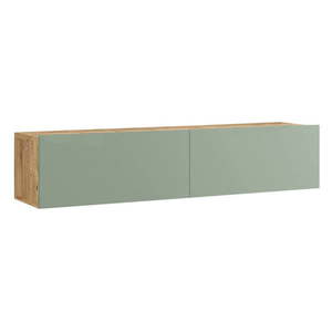 TV stolík v dekore borovice v zeleno-prírodnej farbe 140x29x32 cm – Kalune Design vyobraziť