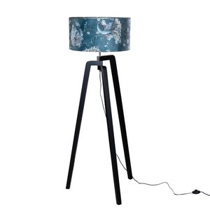 Vloerlamp zwart met velours kap vis dessin 50cm - Puros vyobraziť