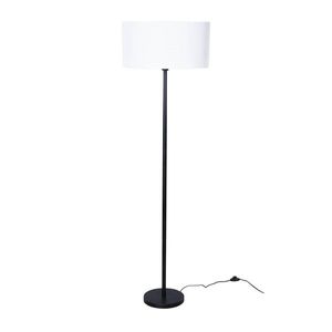 Vloerlamp wit met ovale linnen kap wit 50cm - Simplo vyobraziť