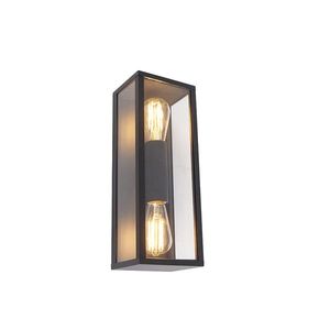 Priemyselná nástenná lampa čierna 38 cm 2-žiarovka IP44 - Charlois vyobraziť