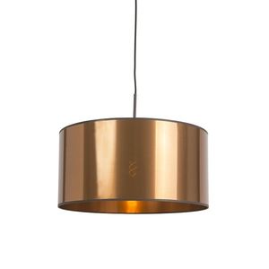 Art Deco závesná lampa biela s medeným tienidlom 50 cm - Combi 1 vyobraziť