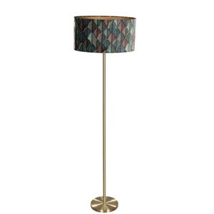 Vloerlamp messing met ovale velours kap blad design 50cm - Simplo vyobraziť