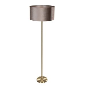 Vloerlamp messing met velours kap taupe 50cm - Simplo vyobraziť