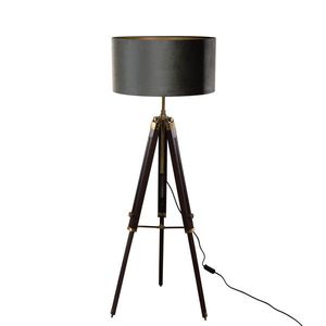 Vloerlamp messing tripod met velours kap groen 50cm - Cortin vyobraziť