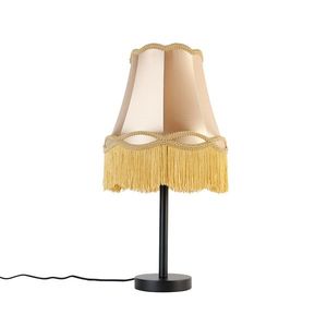 Klasická stolná lampa čierna s tienidlom Granny zlatá 30 cm - Simplo vyobraziť