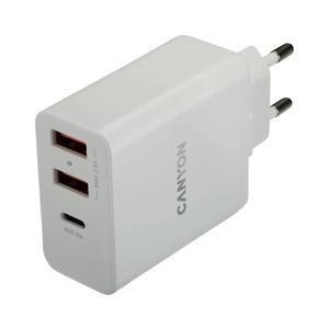 Canyon Canyon - Rychlonabíjací adaptér Power Delivery 1xUSB-C 42W 2xUSB-A biela vyobraziť