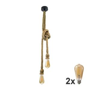 LED Luster na lanku ROPE 2xE27/10W/230V vyobraziť