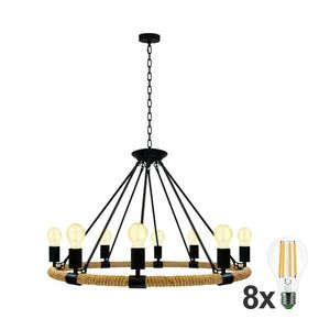 LED Luster na reťazi ROPE ARTHUR 8xE27/6W/230V vyobraziť