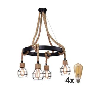 LED Luster na lanku ROPE ALEGRA 4xE27/10W/230V vyobraziť