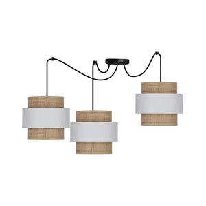 Luster na lanku RATTAN 3xE27/40W/230V pavúk biela/hnedá vyobraziť