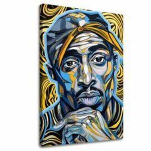 Obraz Tupac Shakur - Zlaté tóny rapu | 100% originál domaľovaný akrylom vyobraziť