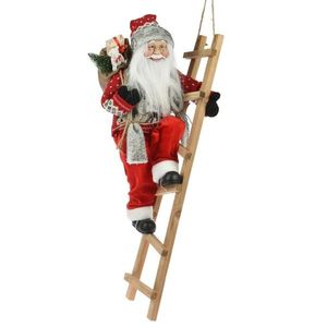 Vánoční figurka Santa Clause na žebříku Mikolaj 65 cm červená vyobraziť