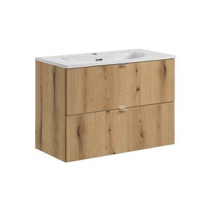 Závěsná skříňka Nova Oak II se zápustným umyvadlem 80 cm dub coast evoke vyobraziť