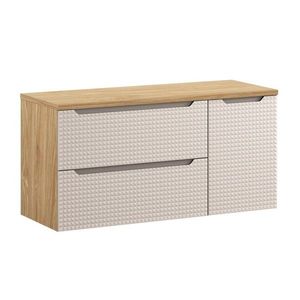 Závěsná skříňka pod umyvadlo Luxor Beige II s deskou 120 cm béžový/dub olejovaný vyobraziť