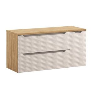 Závěsná skříňka pod umyvadlo Luxor Beige s deskou 120 cm béžová/dub olejovaný vyobraziť