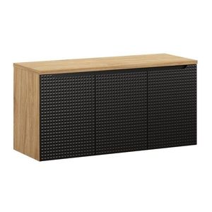 Závěsná skříňka pod umyvadlo Luxor Black I s deskou 120 cm černá/dub olejovaný vyobraziť