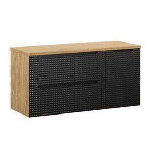 Závěsná skříňka pod umyvadlo Luxor Black s deskou 120 cm černá/dub olejovaný vyobraziť