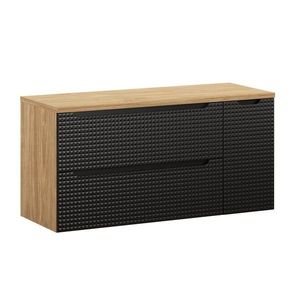 Závěsná skříňka pod umyvadlo Luxor Black s deskou 120 cm I černá/dub olejovaný vyobraziť