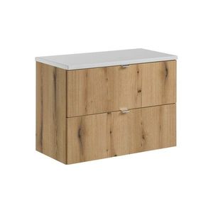 Závěsná skříňka pod umyvadlo Nova Oak I s deskou 80 cm bílá/dub coast evoke vyobraziť