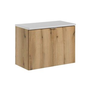 Závěsná skříňka pod umyvadlo Nova Oak II s deskou 80 cm bílá/dub coast evoke vyobraziť