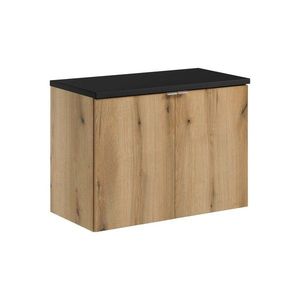 Závěsná skříňka pod umyvadlo Nova Oak II s deskou 80 cm černá/dub coast evoke vyobraziť