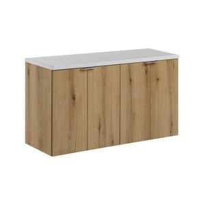 Závěsná skříňka pod umyvadlo Nova Oak s deskou 100 cm bílá/dub evoke vyobraziť