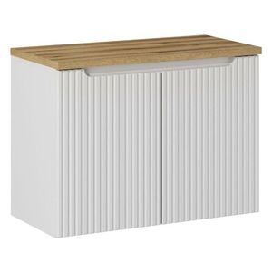 Závěsná skříňka pod umyvadlo Nova White II s deskou 80 cm bílá/dub coast evoke vyobraziť