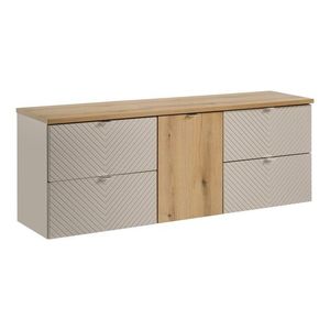 Závěsná skříňka pod umyvadlo Viva Cashmere s deskou 160 cm kašmír/dub coast evoke vyobraziť