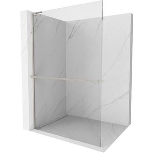 MEXEN/S - Kioto+ L Sprchová zástena WALK-IN s poličkou a držiakom uterákov 90 x 200 cm, transparent, nikel kartáčovaná 800-090-123-97-00 vyobraziť