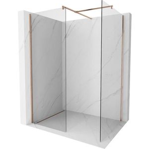 MEXEN/S - Kioto Sprchová zástena WALK-IN 80 x 70 cm, transparent, meď kartáčovaná 800-080-202-65-00-070 vyobraziť