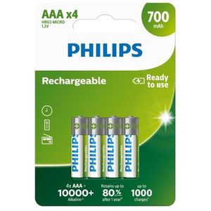 Nabíjacie batérie Philips AAA 1, 2 V, 4 ks vyobraziť