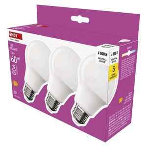 EMOS ZQ5E43.3 LED ZIAROVKA CLASSIC A60 / E27 / 7 W (60 W) / 806 LM / NEUTRALNA BIELA vyobraziť